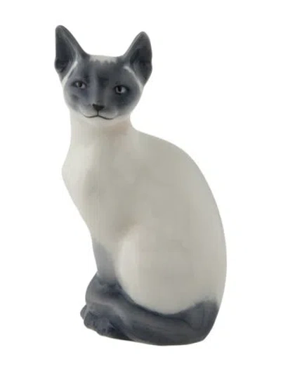Pre-owned Royal Copenhagen Cat Figurine In White