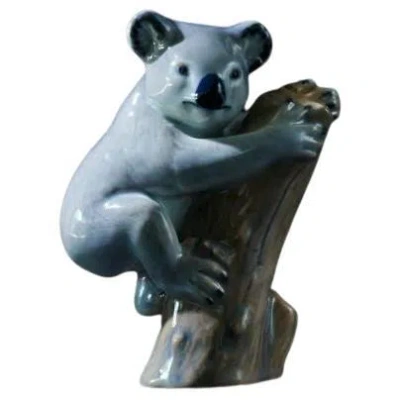 Pre-owned Royal Copenhagen Copenhagen Porcelain B & G Koala Bear Figurine In Ceramic In Black