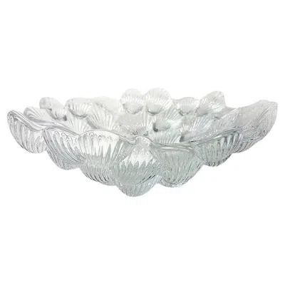 Pre-owned Royal Copenhagen Crystal Musling Shell Glass Bowl By Per Lutkin, Denmark In Gray