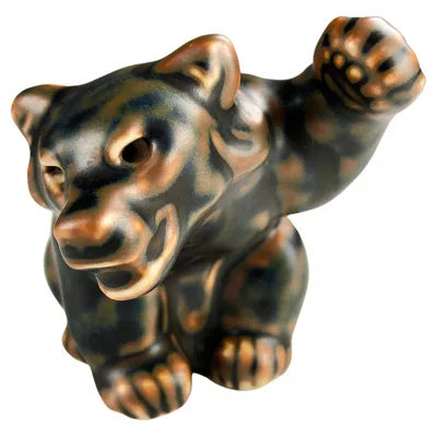 Pre-owned Royal Copenhagen Danish Knud Kyhn Baby Bear Figurine For  In Black