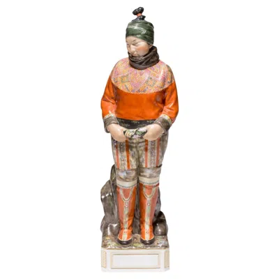Pre-owned Royal Copenhagen Figurine Carl Martin-hansen "a Woman From Greenland" #12224 In Brown
