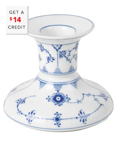 Royal Copenhagen Fluted 3in Plain Candle Holderwith $14 Credit In Blue