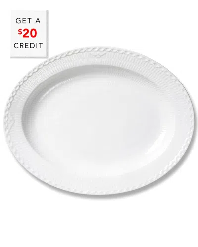 Royal Copenhagen Fluted Half Lace Oval Platterwith $20 Credit In White
