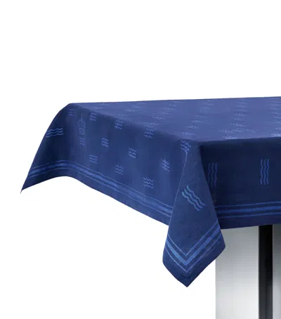 Royal Copenhagen Jacquard Waves Tablecloth In Blue