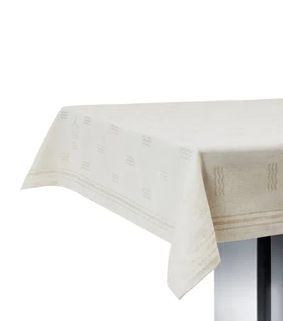 Royal Copenhagen Jacquard Waves Tablecloth In Neutral