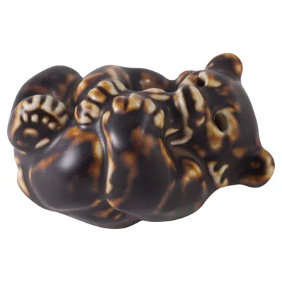 Pre-owned Royal Copenhagen Knud Kyhn For  Porcelain Baby Bear Figurine, Scandinavian Modern In Black