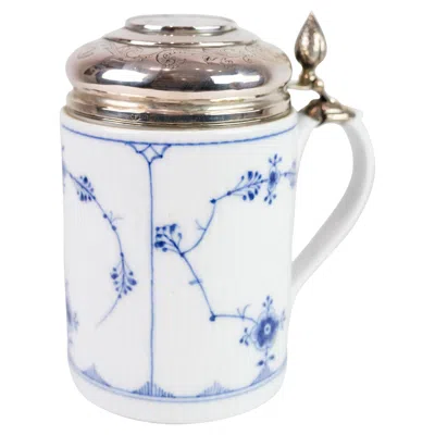 Pre-owned Royal Copenhagen Lidded Mug With Baroque Lid Model 1/2023 Made In Porcelain By  In Gray