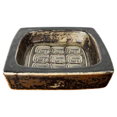 Pre-owned Royal Copenhagen Mid-century Modern Danish Ceramic Bowl Jorgen Mogensen  In Black