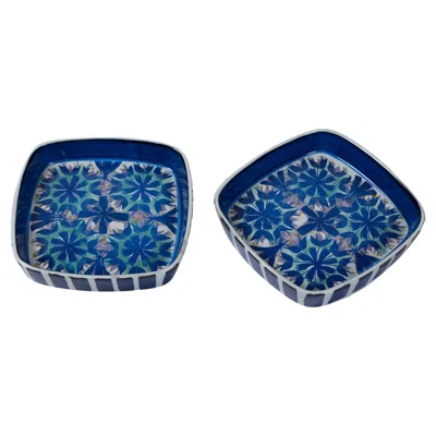 Pre-owned Royal Copenhagen Pair  Plates By Marianne Johnson, Denmark, Circa 1950s In Blue