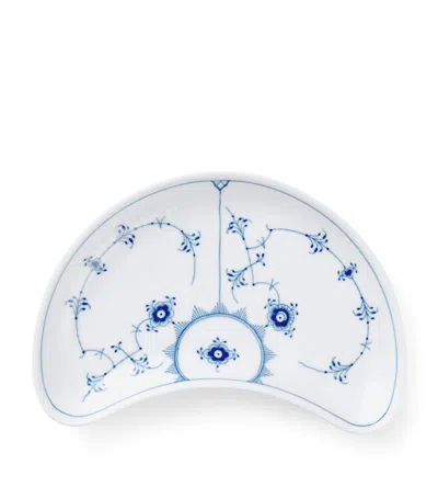 Royal Copenhagen Porcelain Blue Fluted Plain Half-moon Dish
