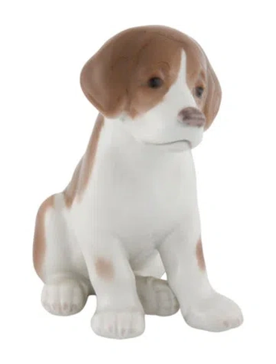 Pre-owned Royal Copenhagen Porcelain Dog Figurine In White