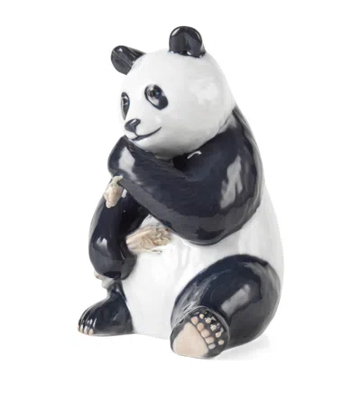 Royal Copenhagen Porcelain Eating Panda Figurine In Multi