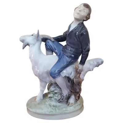Pre-owned Royal Copenhagen Porcelain Figurine, Jack The Dullard In Gray