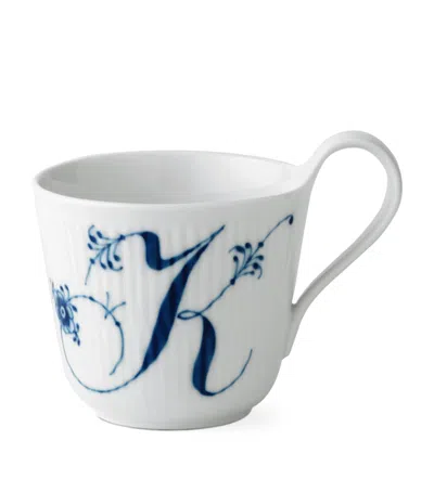 Royal Copenhagen Porcelain Fluted Alphabet Mug In Blue