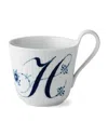 Royal Copenhagen Porcelain Fluted Alphabet Mug In Blue