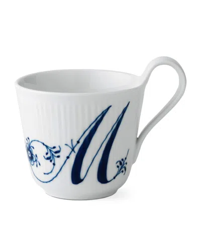 Royal Copenhagen Porcelain Fluted Alphabet Mug In Blue