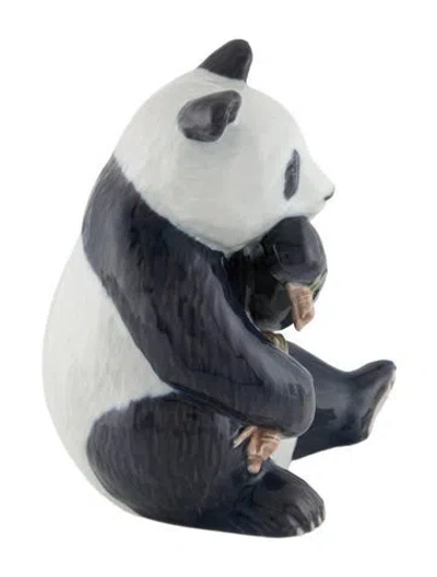 Pre-owned Royal Copenhagen Porcelain Panda Figurine In Black/white