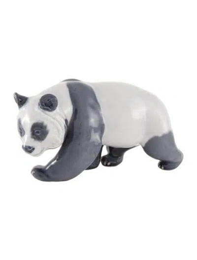 Pre-owned Royal Copenhagen Porcelain Panda Figurine In Grey