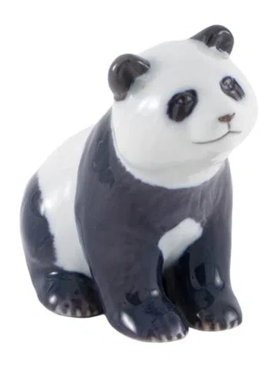 Pre-owned Royal Copenhagen Porcelain Panda Figurine In Grey