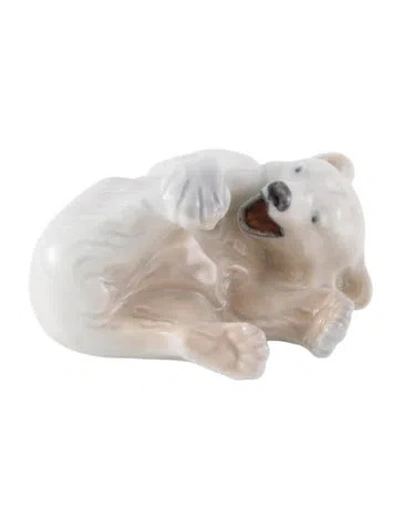 Pre-owned Royal Copenhagen Porcelain Polar Bear Cub Figurine In Neutrals