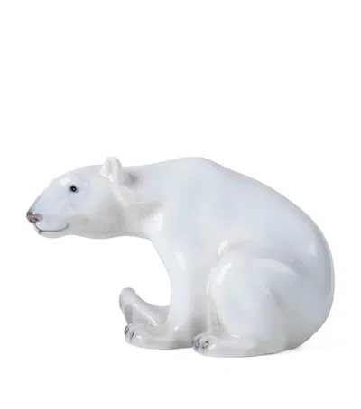 Royal Copenhagen Porcelain Polar Bear Figurine In White