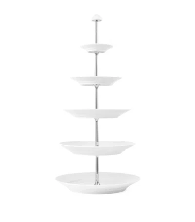 Royal Copenhagen Porcelain White Fluted 5-layer Étagère