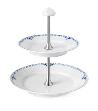 Royal Copenhagen Princess 2-tier Cake Stand In Blue