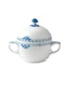 Royal Copenhagen Princess Lace-painted Porcelain Sugar Bowl With Lid 11cm In Blue