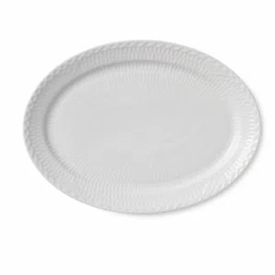Royal Copenhagen Royal Copenhagn White Fluted Half Lace Oval Plate