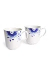 ROYAL COPENHAGEN SET OF 2 BLUE FLUTED MEGA MUGS