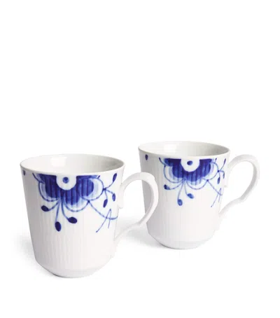 Royal Copenhagen Set Of 2 Blue Fluted Mega Mugs
