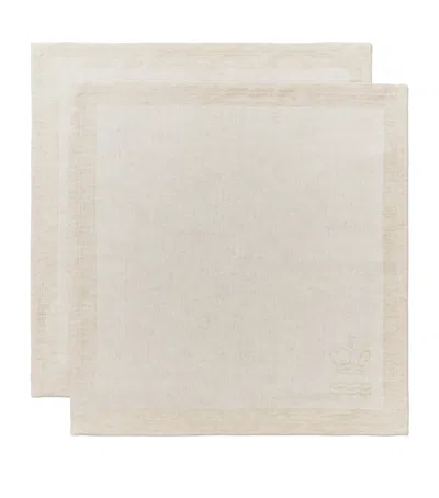 Royal Copenhagen Set Of 2 Jacquard Waves Napkins In Neutral
