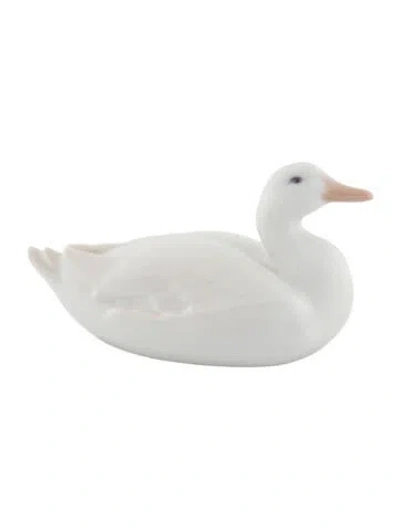 Pre-owned Royal Copenhagen Sitting Duck Figurine In White