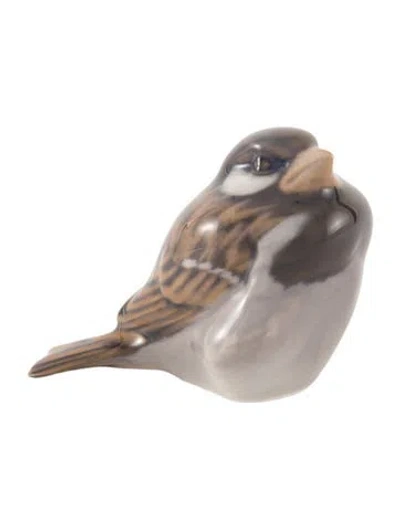 Pre-owned Royal Copenhagen Sparrow Figurine In Gray