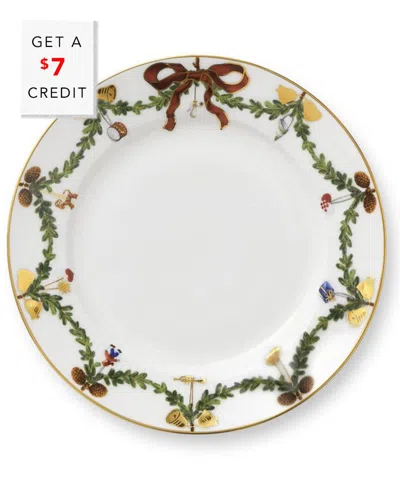Royal Copenhagen Star Fluted Christmas Dessert Platewith $7 Credit In White