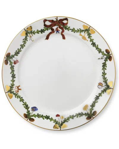 Royal Copenhagen Star Fluted Christmas Salad Plate In White