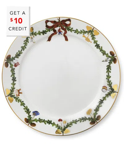 Royal Copenhagen Star Fluted Christmas Dinner Plate In Multi