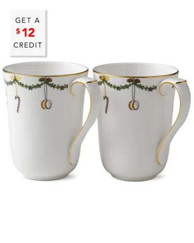 Royal Copenhagen Star Fluted Christmas Mug Set