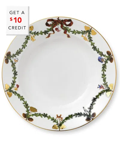 Royal Copenhagen Star Fluted Christmas Rim Soup Bowlwith $10 Credit In White