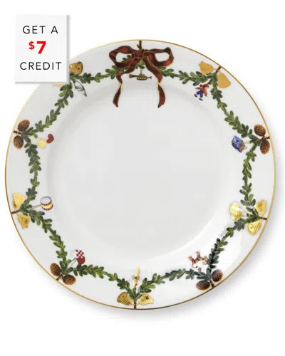 Royal Copenhagen Star Fluted Christmas Salad Plate In Multi