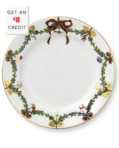 Royal Copenhagen Star Fluted Christmas Salad Platewith $8 Credit In Multi