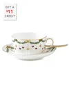 Royal Copenhagen Star Fluted Christmas Teacup & Saucer