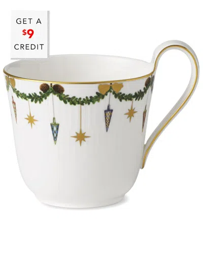 Royal Copenhagen Star Fluted High Handle Mugwith $9 Credit In White