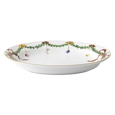 Royal Copenhagen Star Fluted Oval Christmas Dish In Multi