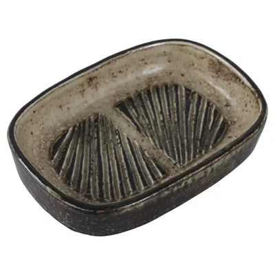 Pre-owned Royal Copenhagen Stoneware Dish By Eva Stæhr-nielsen No. 22361, Circa 1969 In Gray