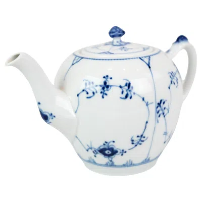 Pre-owned Royal Copenhagen Teapot Made In Kgl. Mussel Painted Fluted By  From 1930s In Gray