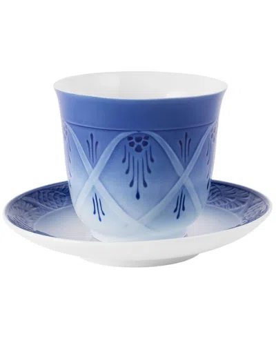 Royal Copenhagen Thermal Mug & Plate In Blue