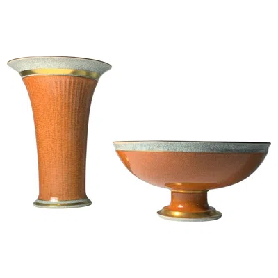 Pre-owned Royal Copenhagen Thorkild Olsen For  Compote Bowl With Vase In Brown