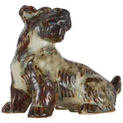 Pre-owned Royal Copenhagen Vintage Danish Terrier Figurine By Knud Kyhn For , 1955 In Brown