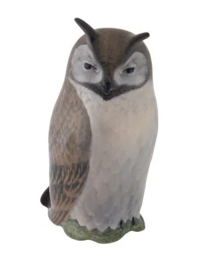 Pre-owned Royal Copenhagen Vintage Owl Figurine In Brown
